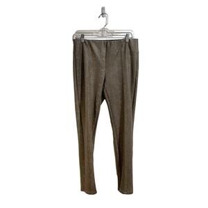 By Anthropologie Tan Metallic Snake Ankle Zip High Waist Skinny Pants Sz 30